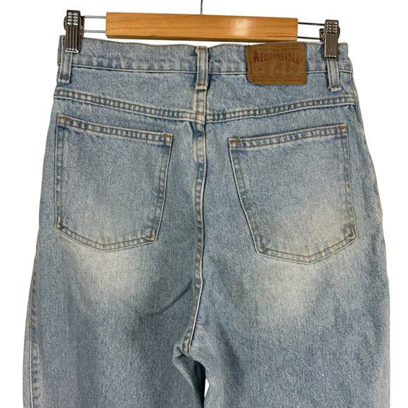 Aeropostale Jeans Womens 10 90's Baggy Light Wash Blue Denim Custom Graphic - Picture 11 of 16